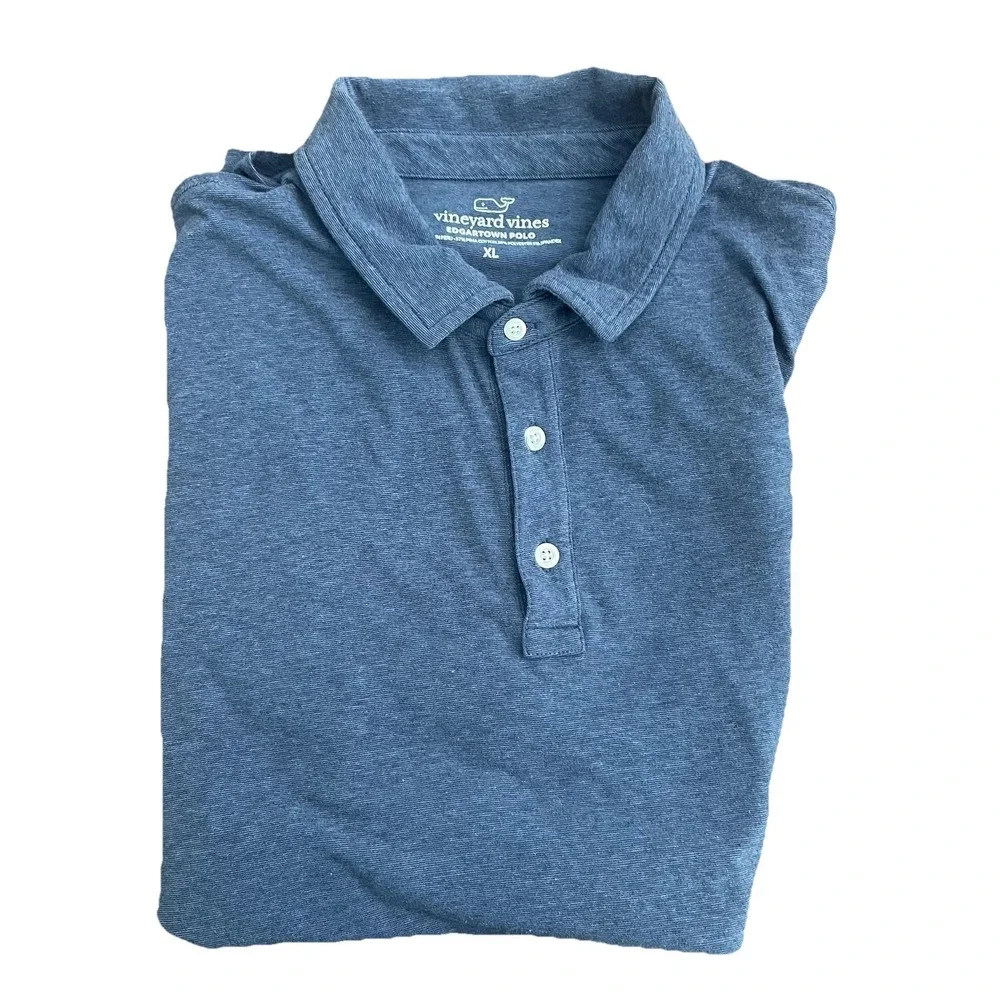 Vineyard Vines Edgartown Polo Golf Shirt‎ Mens XL Short Sleeve 44" Chest Blue - Picture 9 of 9
